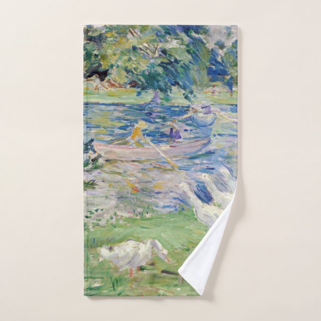 Berthe Morisot - Fille en bateau avec oie (Serviette à main)