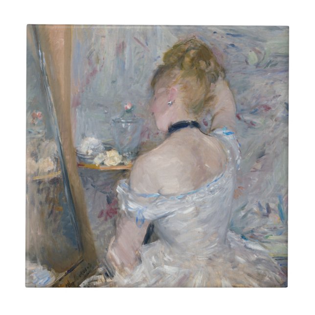 Berthe Morisot - Frau in ihrer Toilette Fliese (Vorderseite)
