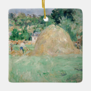 Berthe Morisot - Heuhaufen in Bougival Keramikornament