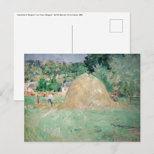 Berthe Morisot - Hystacks at Bougival Postkarte (Vorne/Hinten)