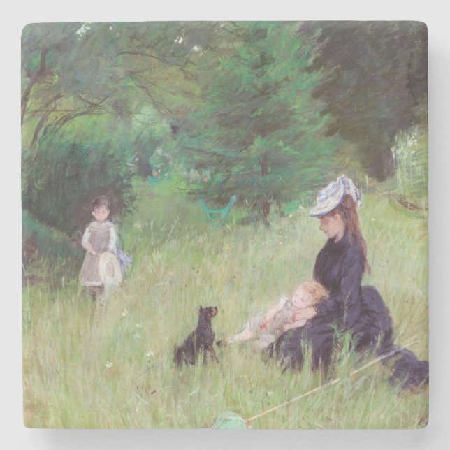 Berthe Morisot - Im Park Steinuntersetzer (Vorderseite)