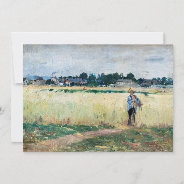 Berthe Morisot - Im Wheatfield bei Gennevillier Dankeskarte (Vorderseite)