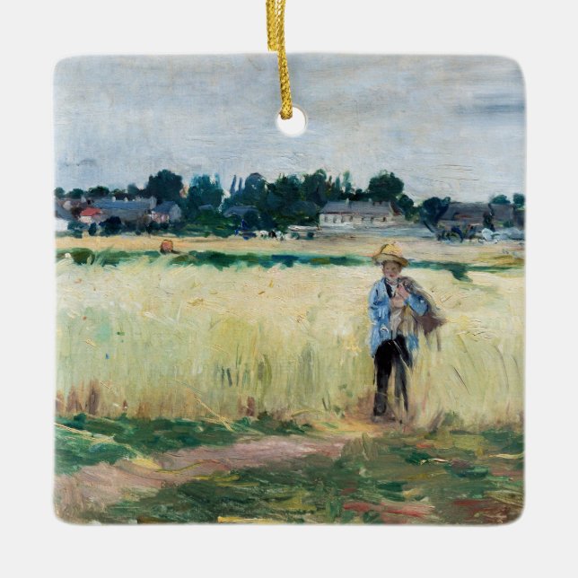 Berthe Morisot - Im Wheatfield bei Gennevillier Keramikornament (Vorderseite)