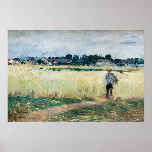 Berthe Morisot - Im Wheatfield bei Gennevillier Poster (Vorne)