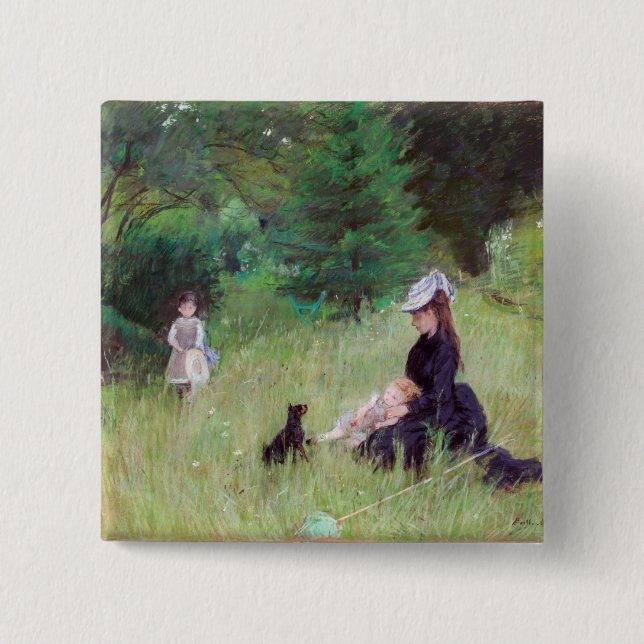 Berthe Morisot - In einem Park Button (Vorderseite)