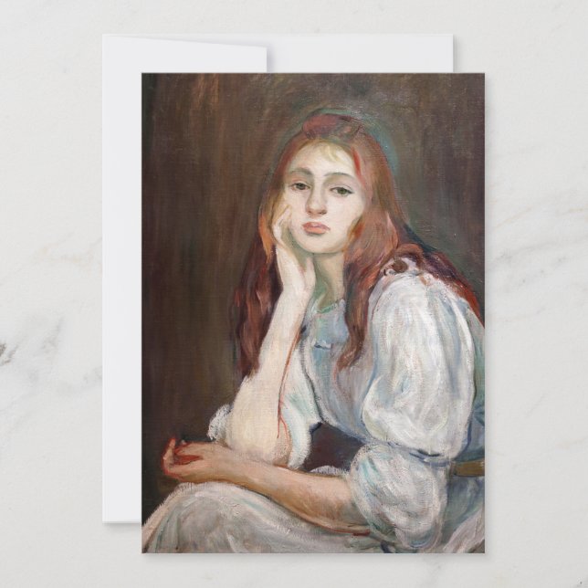 Berthe Morisot - Julie Daydreaming Einladung (Vorderseite)