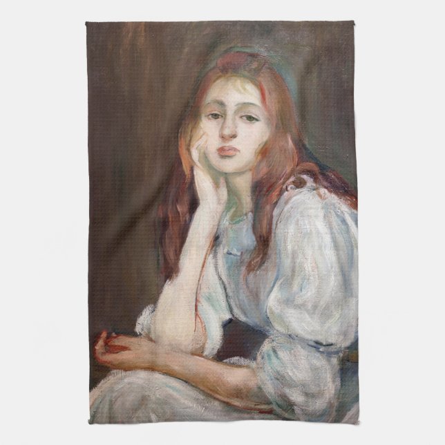 Berthe Morisot - Julie Daydreaming Geschirrtuch (Vertikal)
