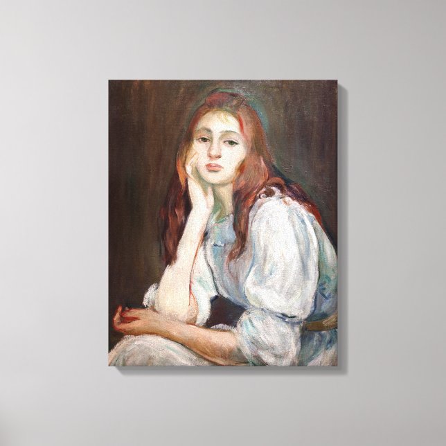 Berthe Morisot - Julie Daydreaming Leinwanddruck (Vorderseite)