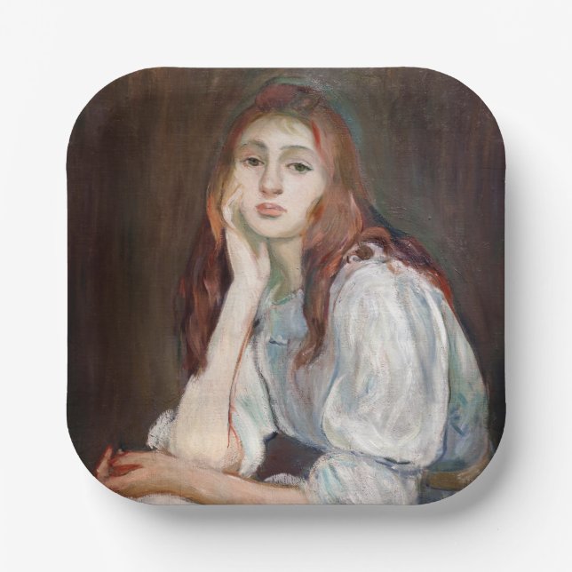 Berthe Morisot - Julie Daydreaming Pappteller (Vorderseite)