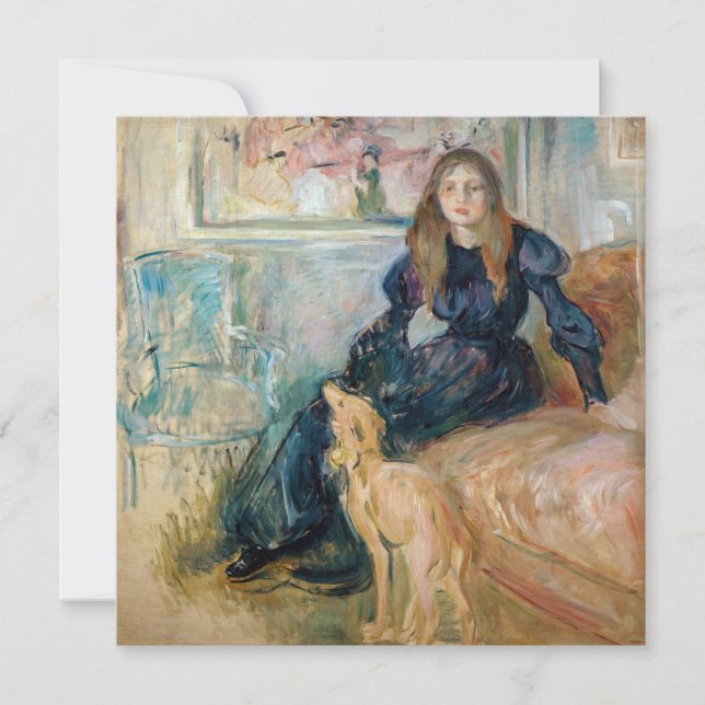Berthe Morisot - Julie und ihr Greyhound Laerte Einladung (Vorderseite)