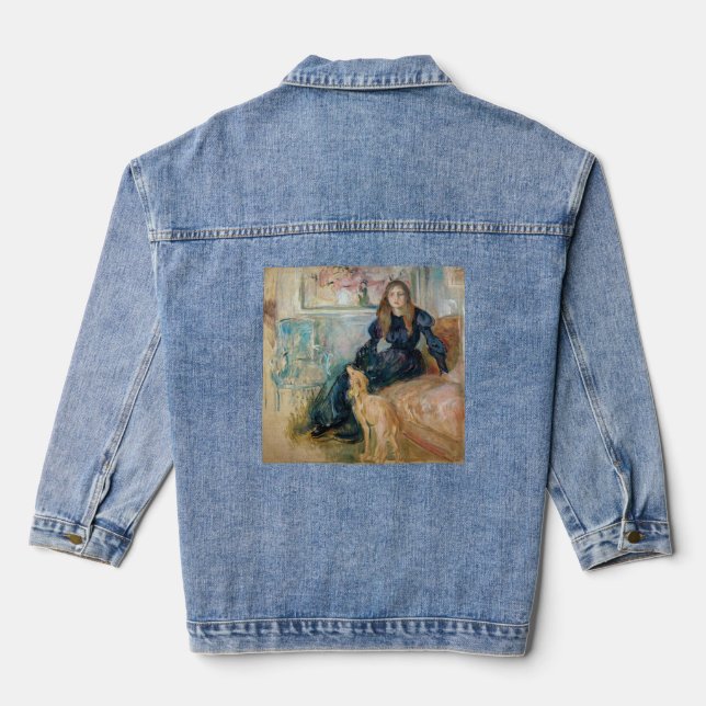 Berthe Morisot - Julie und ihr Greyhound Laerte Jeansjacke (Rückseite)
