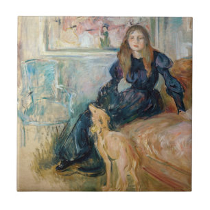 Berthe Morisot - Julie und ihre Windhündin Laerte Fliese