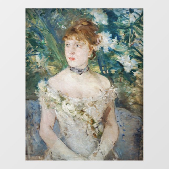 Berthe Morisot - Junge Frau in einem Baseball Fensteraufkleber (Blatt)