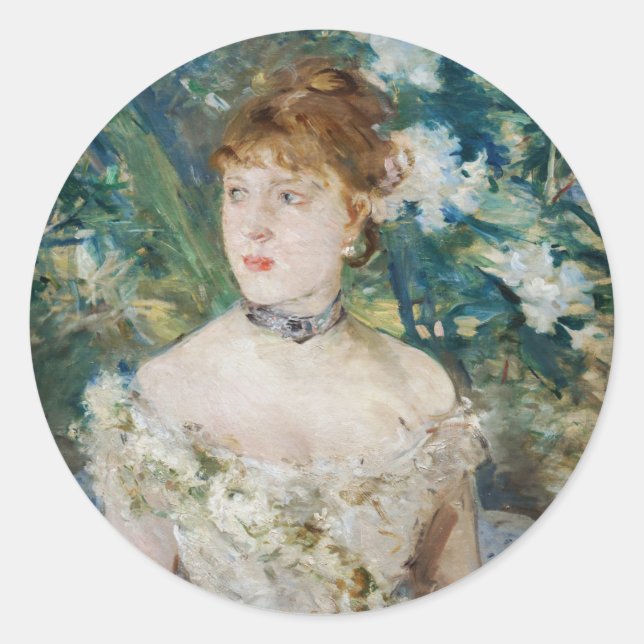 Berthe Morisot - Junge Frau in einem Baseball Runder Aufkleber (Vorderseite)