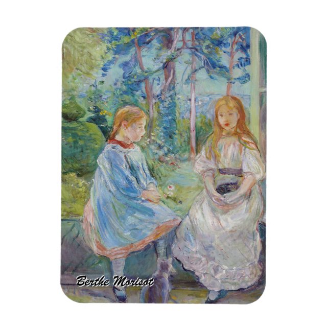 Berthe Morisot - Junge Mädchen am Fenster Magnet (Vertikal)