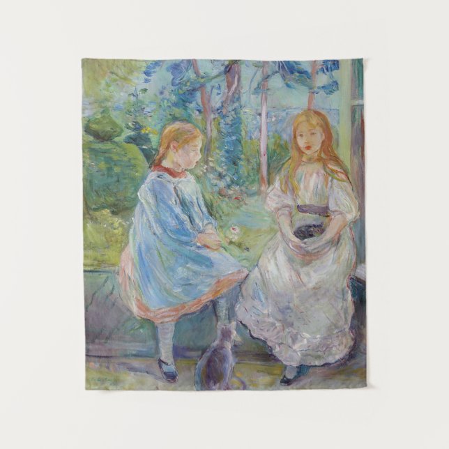 Berthe Morisot - Junge Mädchen am Fenster Wandteppich (Vorderseite)