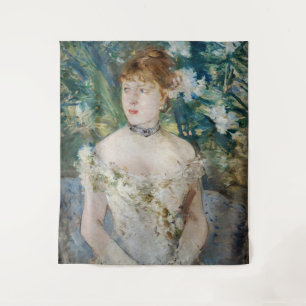 Berthe Morisot - Junges Mädchen im Ballkleid Wandteppich