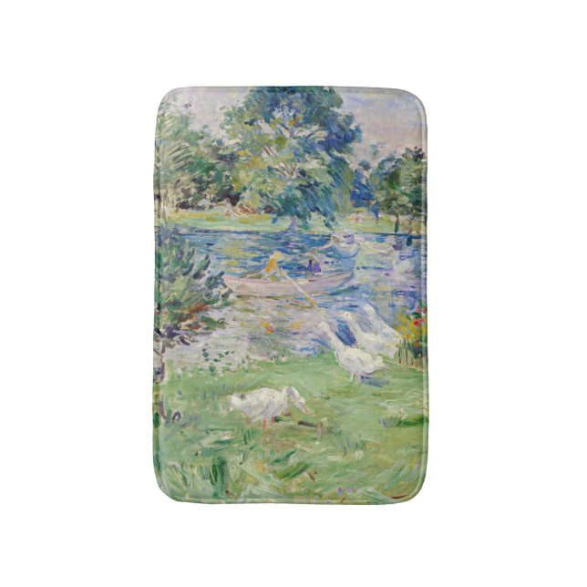 Berthe Morisot - Mädchen im Boot mit Gänsen Badematte (Vorderseite Vertikal)