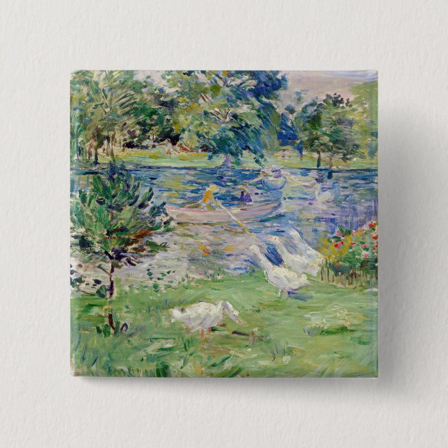 Berthe Morisot - Mädchen im Boot mit Gänsen Button (Vorderseite)
