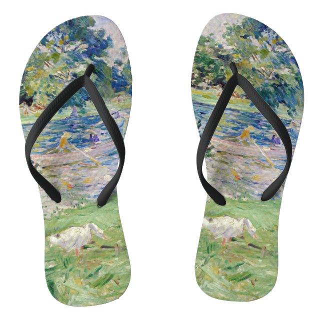 Berthe Morisot - Mädchen im Boot mit Gänsen Flip Flops (Fußbett)