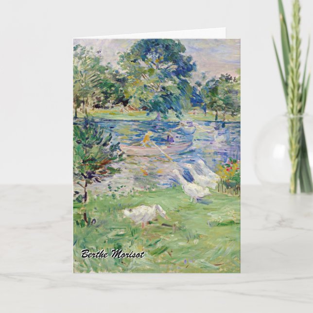 Berthe Morisot - Mädchen im Boot mit Gänsen Karte (Vorderseite)