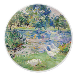 Berthe Morisot - Mädchen im Boot mit Gänsen Keramikknauf