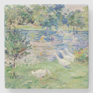 Berthe Morisot - Mädchen im Boot mit Gänsen Steinuntersetzer