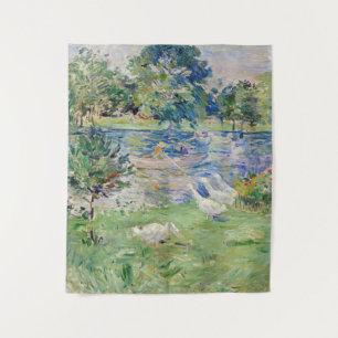 Berthe Morisot - Mädchen im Boot mit Gänsen Wandteppich