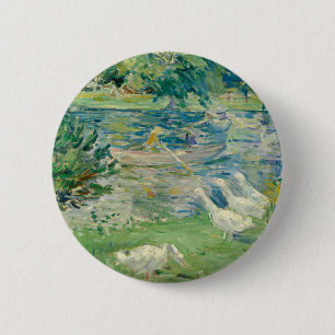 Berthe Morisot - Mädchen in einem Boot mit Gänsen Button