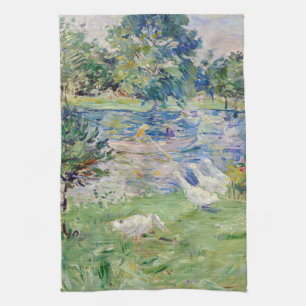 Berthe Morisot - Mädchen in einem Boot mit Gänsen Geschirrtuch