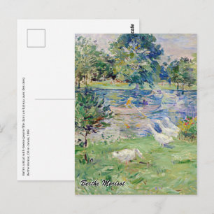 Berthe Morisot - Mädchen in einem Boot mit Gänsen Postkarte