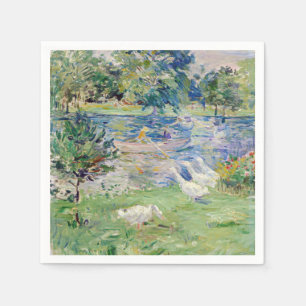 Berthe Morisot - Mädchen in einem Boot mit Gänsen Serviette