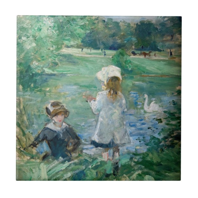 Berthe Morisot - Neben einem See Fliese (Vorderseite)