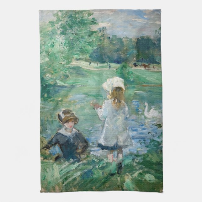 Berthe Morisot - Neben einem See Geschirrtuch (Vertikal)