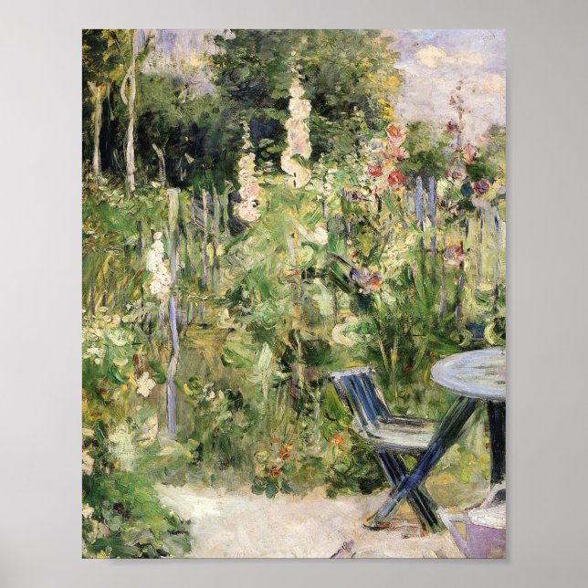 Berthe Morisot - Rose Tremieres Hollyhocks 1884 Poster (Vorne)