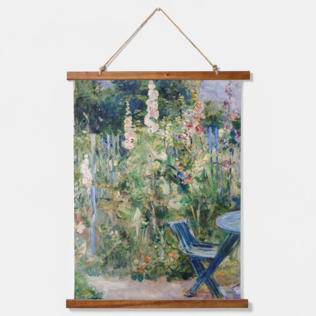 Berthe Morisot - Rose Tremieres Wandteppich Mit Holzrahmen (Vorderseite)