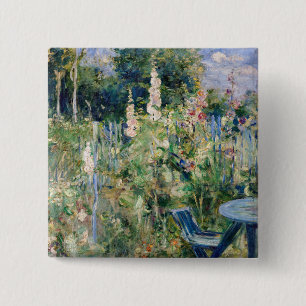 Berthe Morisot - Rosen / Stockrosen Button