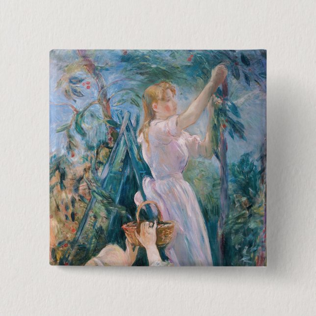 Berthe Morisot - The Cherry Picker Button (Vorderseite)