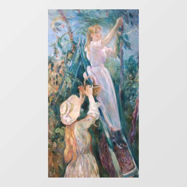 Berthe Morisot - The Cherry Picker Fensteraufkleber (Blatt)