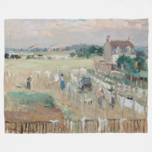 Berthe Morisot - Wäsche zum Trocknen aufhängen Fleecedecke