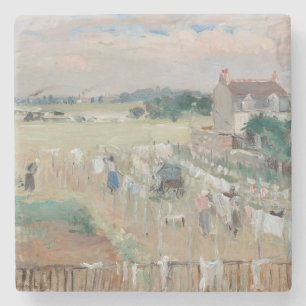 Berthe Morisot - Wäsche zum Trocknen aufhängen Steinuntersetzer