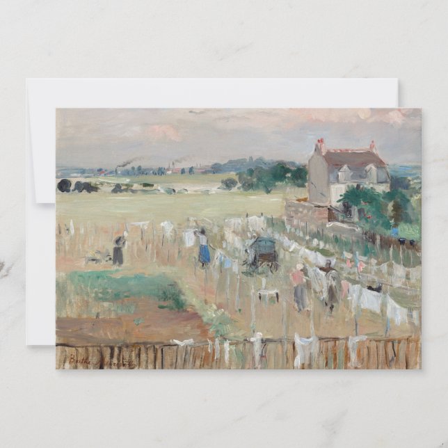 Berthe Morisot - Wäschewaschen nach Trocknen Einladung (Vorderseite)