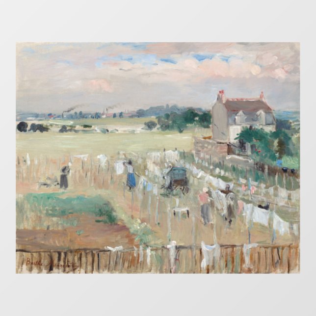 Berthe Morisot - Wäschewaschen nach Trocknen Fensteraufkleber (Blatt)