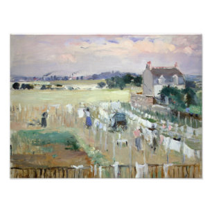 Berthe Morisot - Wäschewaschen nach Trocknen Fotodruck