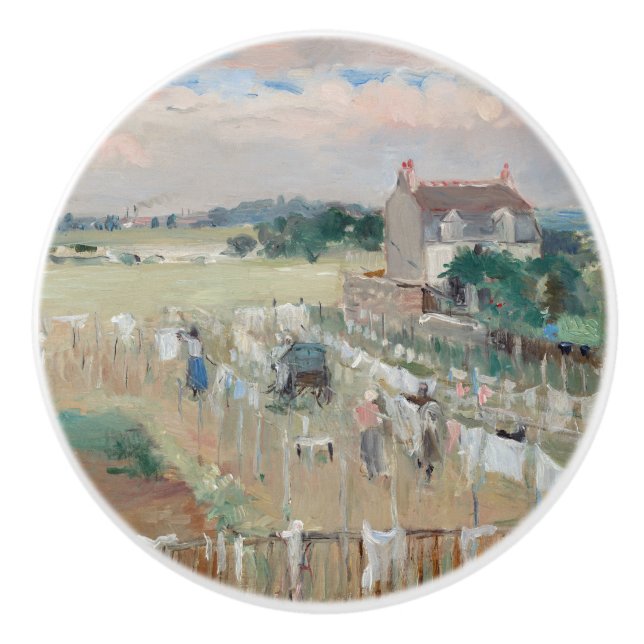 Berthe Morisot - Wäschewaschen nach Trocknen Keramikknauf (Vorderseite)
