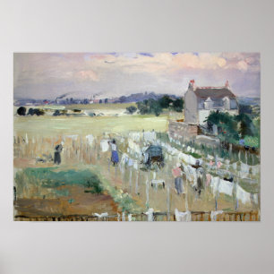 Berthe Morisot - Wäschewaschen nach Trocknen Poster