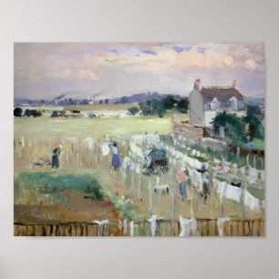 Berthe Morisot - Wäschewaschen nach Trocknen Poster