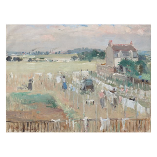 Berthe Morisot - Wäschewaschen nach Trocknen Tischdecke (Vorderseite (Horizontal))