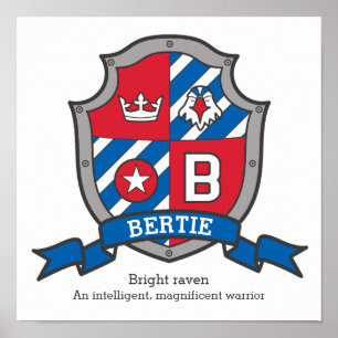 Bertie Brief B Jungen Name Bedeutung Wappen Poster
