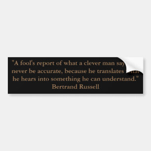 Bertrand Russell Fool's Report Autoaufkleber